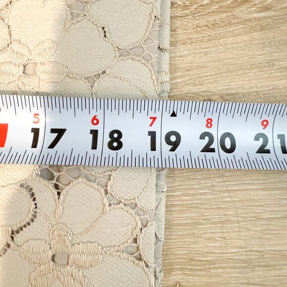 Ann Taylor Petite Floral Lace Embroidered Lined Skirt Taupe Career Spring 8 P - Picture 10 of 10